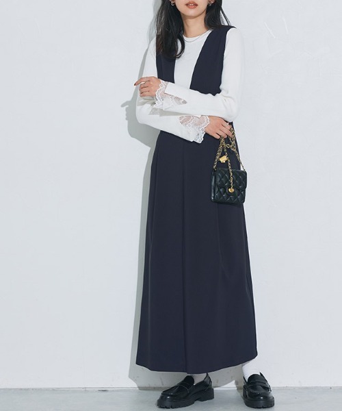 Pierrot（ピエロ）の「ウエストマークジャンパースカート（ジャンパースカート・レディース・ブルー/ブラック/ネイビー/モカ/グリーン系その他・M/PM/L）」の14枚目の写真