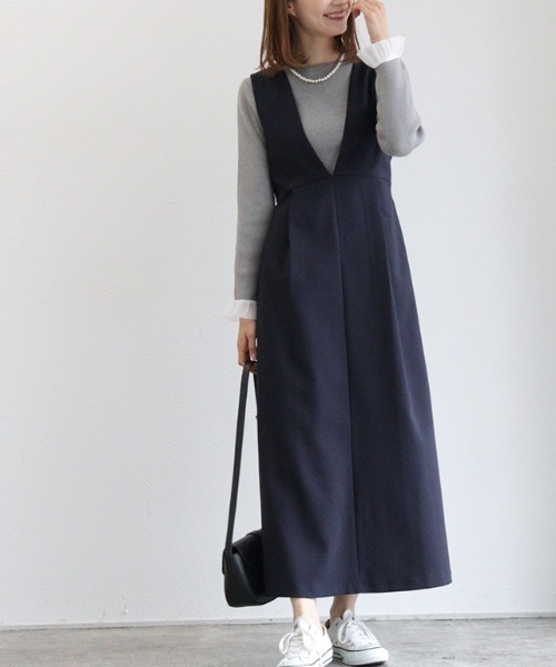 Pierrot（ピエロ）の「ウエストマークジャンパースカート（ジャンパースカート・レディース・ブルー/ブラック/ネイビー/モカ/グリーン系その他・M/PM/L）」の17枚目の写真