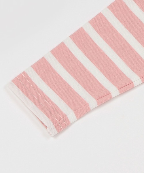 kladskap（クレードスコープ）の「ポケットからアニマルボーダー長袖ワンピース（ワンピース・キッズ・ピンク/オフホワイト・100cm/90cm/110cm/120cm/80ｃｍ）」の6枚目の写真