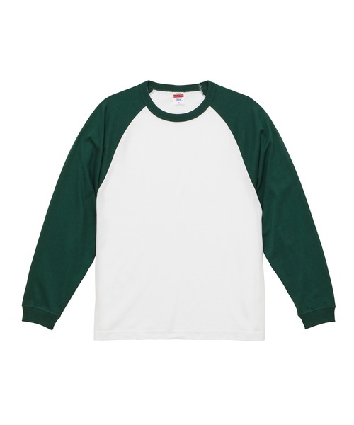 United Athle(ユナイテッドアスレ)の「United Athle/5.6オンス ラグラン ロングスリーブ Tシャツ(1.6インチリブ)(Tシャツ/カットソー・メンズ・ホワイト×ブラック/ホワイト×グリーン/ホワイト×レッド/ホワイト×ネイビー・MEDIUM/LARGE/X-LARGE)」の5枚目の写真
