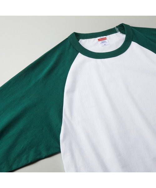United Athle(ユナイテッドアスレ)の「United Athle/5.6オンス ラグラン ロングスリーブ Tシャツ(1.6インチリブ)(Tシャツ/カットソー・メンズ・ホワイト×ブラック/ホワイト×グリーン/ホワイト×レッド/ホワイト×ネイビー・MEDIUM/LARGE/X-LARGE)」の11枚目の写真