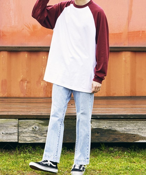 United Athle(ユナイテッドアスレ)の「United Athle/5.6オンス ラグラン ロングスリーブ Tシャツ(1.6インチリブ)(Tシャツ/カットソー・メンズ・ホワイト×ブラック/ホワイト×グリーン/ホワイト×レッド/ホワイト×ネイビー・MEDIUM/LARGE/X-LARGE)」の8枚目の写真