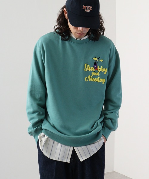 セール】epic original SHABBY 胸サガラ刺繍クルースェット