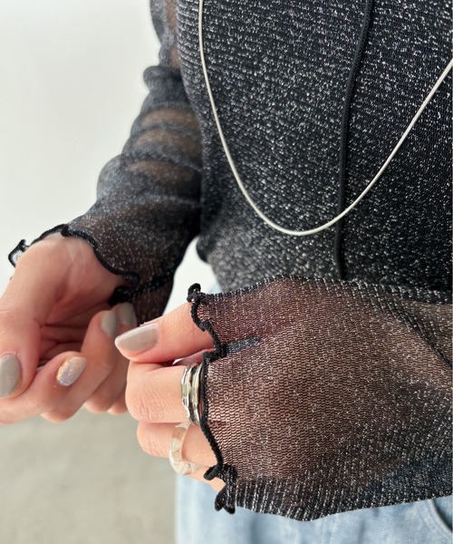 EPIMI E'PIMMY（エピミエピミー）の「アウトリンキンラメシアープルオーバー（Tシャツ/カットソー・レディース・オリーブ/ブラック/グレー/オフホワイト・MEDIUM）」の13枚目の写真