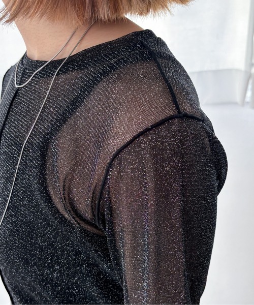 EPIMI E'PIMMY（エピミエピミー）の「アウトリンキンラメシアープルオーバー（Tシャツ/カットソー・レディース・オリーブ/ブラック/グレー/オフホワイト・MEDIUM）」の12枚目の写真