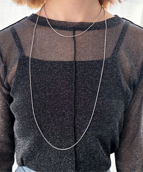 EPIMI E'PIMMY（エピミエピミー）の「アウトリンキンラメシアープルオーバー（Tシャツ/カットソー・レディース・オリーブ/ブラック/グレー/オフホワイト・MEDIUM）」の11枚目の写真