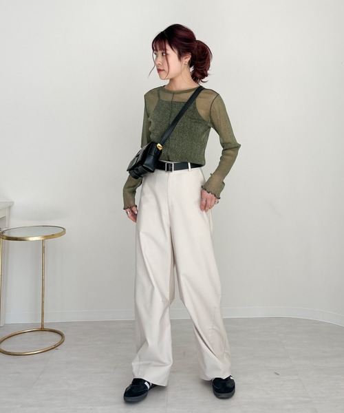 EPIMI E'PIMMY（エピミエピミー）の「アウトリンキンラメシアープルオーバー（Tシャツ/カットソー・レディース・オリーブ/ブラック/グレー/オフホワイト・MEDIUM）」の21枚目の写真