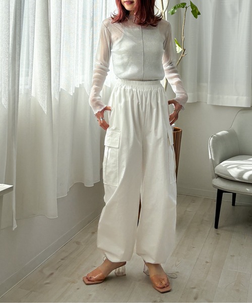 EPIMI E'PIMMY（エピミエピミー）の「アウトリンキンラメシアープルオーバー（Tシャツ/カットソー・レディース・オリーブ/ブラック/グレー/オフホワイト・MEDIUM）」の19枚目の写真