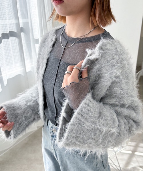 EPIMI E'PIMMY（エピミエピミー）の「アウトリンキンラメシアープルオーバー（Tシャツ/カットソー・レディース・オリーブ/ブラック/グレー/オフホワイト・MEDIUM）」の5枚目の写真