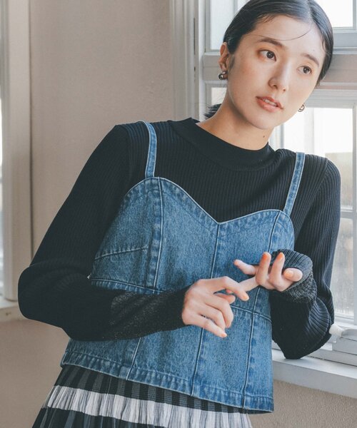 THE SHOP TK (ザ ショップ ティーケー )の「◆レスウォーターデニムビスチェ【洗濯機OK】(ベスト・レディース・ブルー・12/13)」の2枚目の写真