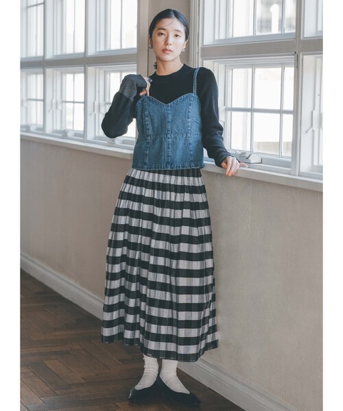THE SHOP TK (ザ ショップ ティーケー )の「◆レスウォーターデニムビスチェ【洗濯機OK】(ベスト・レディース・ブルー・12/13)」の3枚目の写真