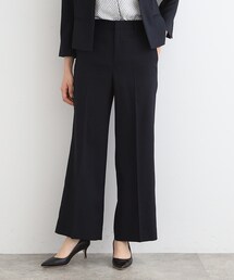 INDIVI | 【洗える／UVケア／接触冷感／SETUP可能】麻調ワイドパンツ(スーツパンツ)