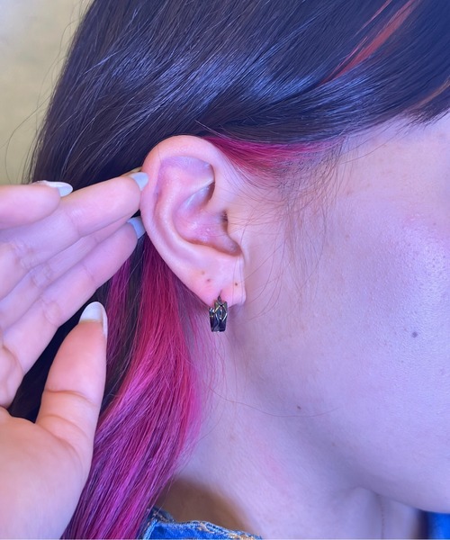 Burner（バーナー）の「【OKUOKU　0909】シンプル ピアス 両耳用 oku-pierce-667607463664-4A（ピアス（両耳用）・メンズ・ブラック/シルバー・FREE）」の2枚目の写真