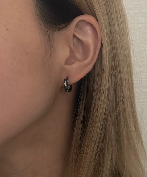 Burner（バーナー）の「【OKUOKU　0909】シンプル ピアス 両耳用 oku-pierce-667607463664-4A（ピアス（両耳用）・メンズ・ブラック/シルバー・FREE）」の5枚目の写真