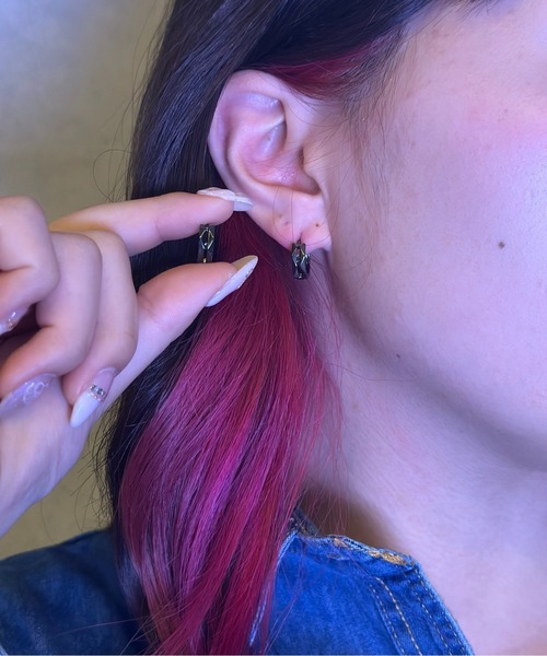 Burner（バーナー）の「【OKUOKU　0909】シンプル ピアス 両耳用 oku-pierce-667607463664-4A（ピアス（両耳用）・メンズ・ブラック/シルバー・FREE）」の6枚目の写真