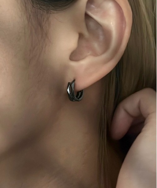 Burner（バーナー）の「【OKUOKU　0909】シンプル ピアス 両耳用 oku-pierce-667607463664-4A（ピアス（両耳用）・メンズ・ブラック/シルバー・FREE）」の9枚目の写真