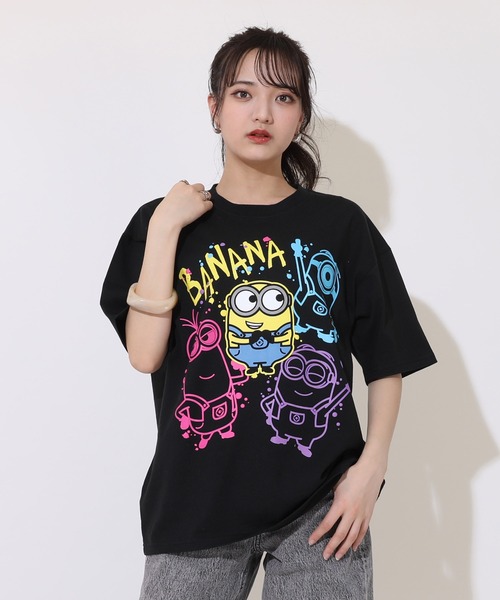 MINIONS（ミニオンズ）の「親子お揃い ミニオン ラクガキ ネオン Tシャツ 9295A（Tシャツ/カットソー・レディース・ブラック・L/M/S）」の9枚目の写真