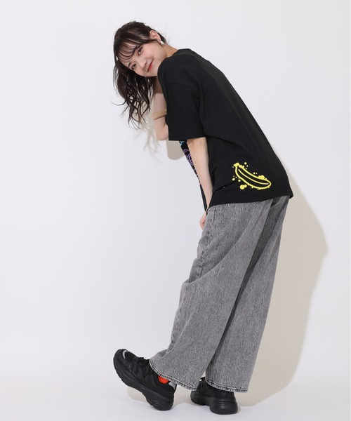 MINIONS（ミニオンズ）の「親子お揃い ミニオン ラクガキ ネオン Tシャツ 9295A（Tシャツ/カットソー・レディース・ブラック・L/M/S）」の5枚目の写真