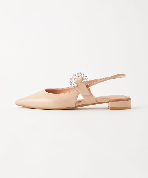 green label relaxing（グリーンレーベルリラクシング）の「ポインテッド ビジュー バックストラップ シューズ（1.5cmヒール）（パンプス・レディース・シルバー/ブラック/ベージュ・24.5cm/24cm/23.5cm/23cm）」の3枚目の写真