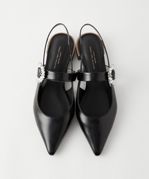 green label relaxing（グリーンレーベルリラクシング）の「ポインテッド ビジュー バックストラップ シューズ（1.5cmヒール）（パンプス・レディース・シルバー/ブラック/ベージュ・24.5cm/24cm/23.5cm/23cm）」の9枚目の写真