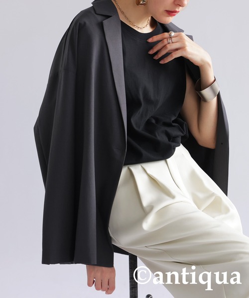 antiqua（アンティカ）の「配色ステッチタンクトップ（タンクトップ・レディース・ブラウン系その他/ホワイト×ホワイト/ブラック×パープル/ブラック×ブラック/グリーン系その他/ホワイト×ネイビー・LXL/ML）」の15枚目の写真