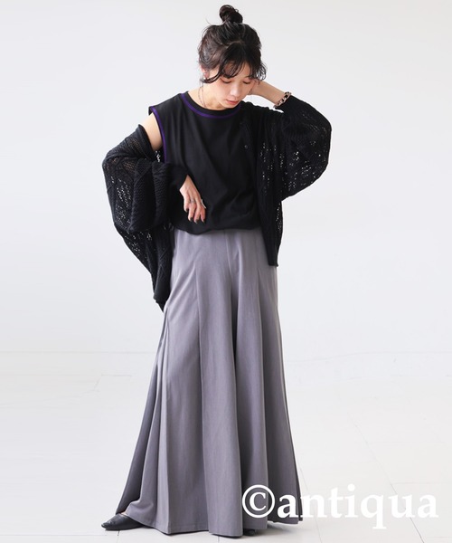 antiqua（アンティカ）の「配色ステッチタンクトップ（タンクトップ・レディース・ブラウン系その他/ホワイト×ホワイト/ブラック×パープル/ブラック×ブラック/グリーン系その他/ホワイト×ネイビー・LXL/ML）」の22枚目の写真