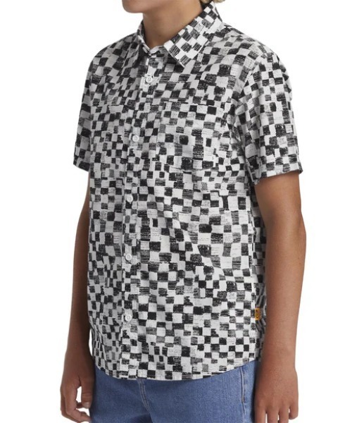 Quiksilver（クイックシルバー）の「SATURN DISTORT SS YO/クイックシルバーキッズ半袖総柄シャツ（シャツ/ブラウス・キッズ・ブラック・160/150/140/130）」の7枚目の写真