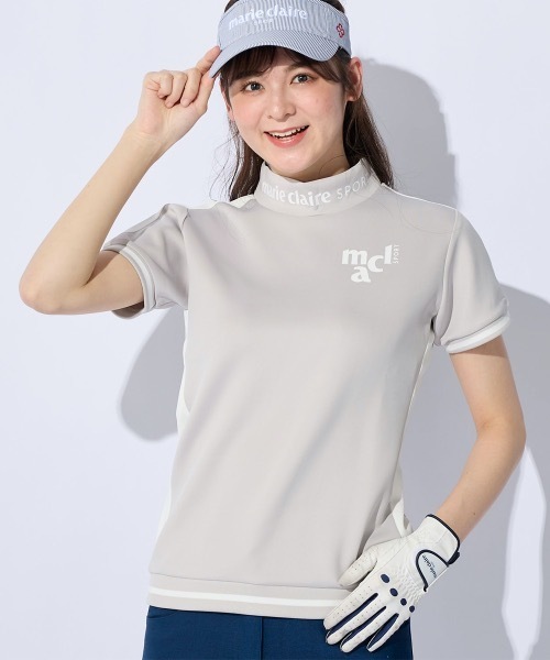 ブラウス シャツ 「marie claire/マリ.クレール」レディース半袖モックシャツ　ゴルフ レディース 楽天市場】マリクレール レディース 半袖モックネックシャツ
