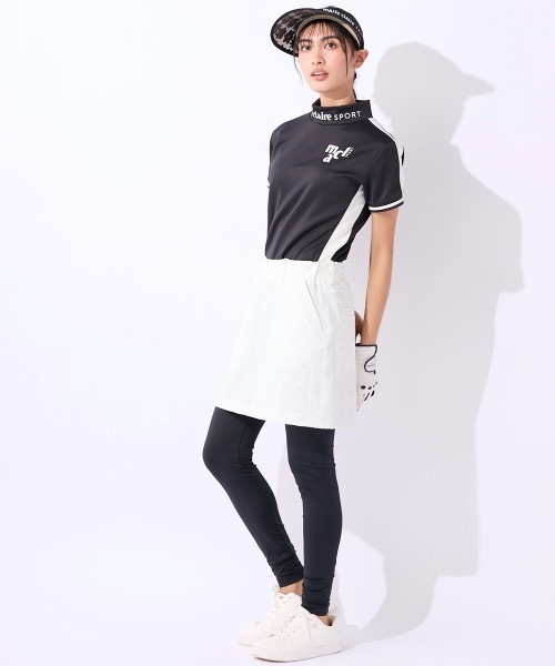 ブラウス シャツ 「marie claire/マリ.クレール」レディース半袖モックネックシャツ　ゴルフ レディース セール】【marie claire/マリ.クレール】レディースモックネック