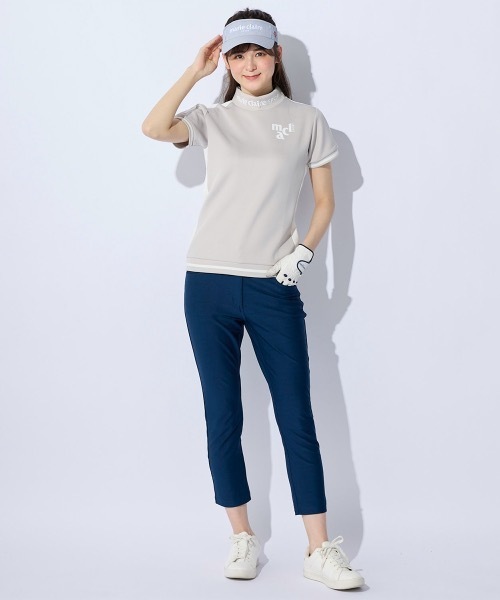 ブラウス シャツ 「marie claire/マリ.クレール」レディース半袖モックネックシャツ　ゴルフ レディース セール】【marie claire/マリ.クレール】レディースモックネック