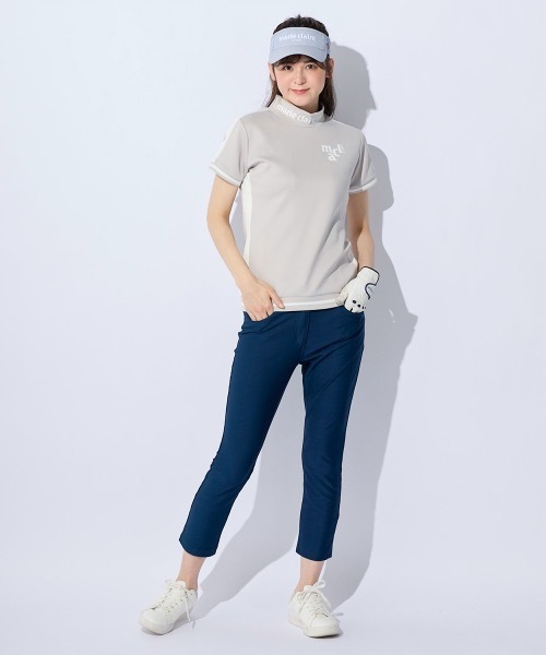 ナナ 新品 マリクレールゴルフ セットアップ モックネック 半袖シャツ セール】【marie claire/マリ.クレール】レディースモックネック