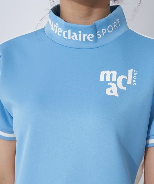 ☆大きいサイズ☆マリクレールモックネックTシャツ　ブラックLL ゴルフレディース Marie Claire ブラウス シャツ 「marie claire/マリ.クレール
