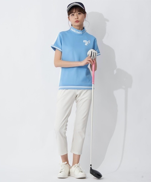 ブラウス シャツ 「marie claire/マリ.クレール」レディース半袖モックネックシャツ　ゴルフ レディース Marie Claire ブラウス シャツ 「marie claire/マリ.クレール