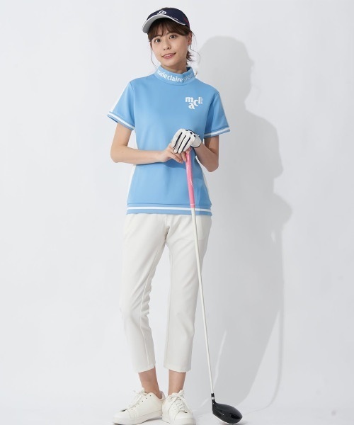 ナナ　新品　マリクレールゴルフ　セットアップ　モックネック　半袖シャツ marie claire sport GOLF マリクレールゴルフ 半袖 モックネック