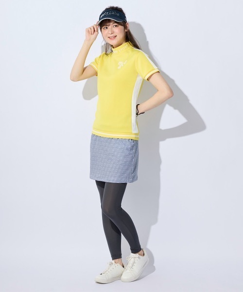 ☆大きいサイズ☆マリクレールモックネック TシャツイエローLL ゴルフレディース