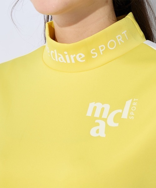 ☆大きいサイズ☆マリクレールモックネック TシャツイエローLL ゴルフレディース ☆大きいサイズ☆マリクレールモックネック TシャツイエローLL
