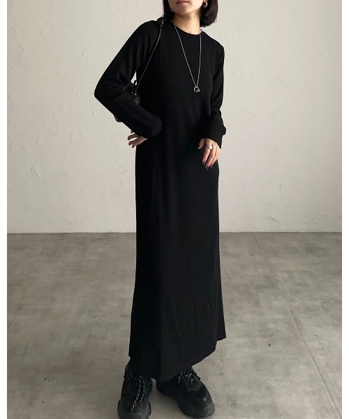 バックオープンロングスリーブワンピース（ワンピース）｜leimn