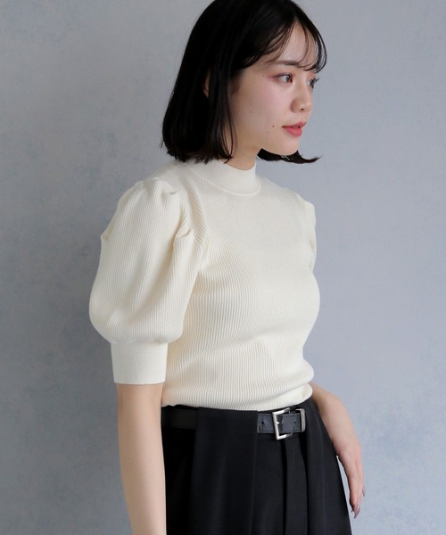 シェリエ　sheller 新品未使用　ニット sheller シェリエ ショルダーボアニット ベージュ