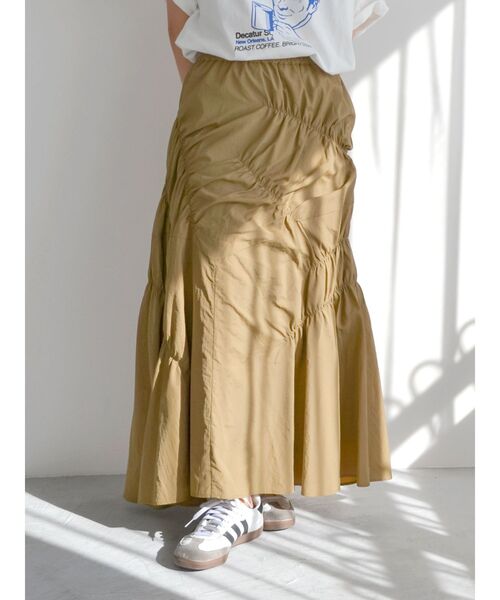 Ungrid（アングリッド）の「ランダムギャザースカート（スカート・レディース・アイボリー/チャコールグレー/ベージュ・FREE）」の14枚目の写真