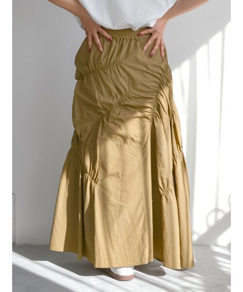 Ungrid（アングリッド）の「ランダムギャザースカート（スカート・レディース・アイボリー/チャコールグレー/ベージュ・FREE）」の15枚目の写真