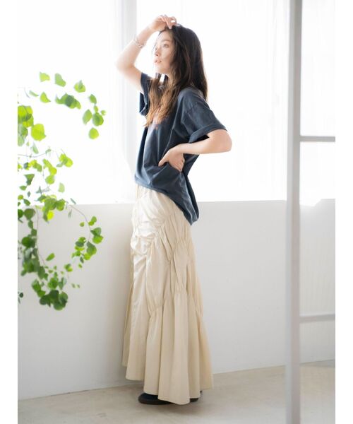 Ungrid（アングリッド）の「ランダムギャザースカート（スカート・レディース・アイボリー/チャコールグレー/ベージュ・FREE）」の21枚目の写真