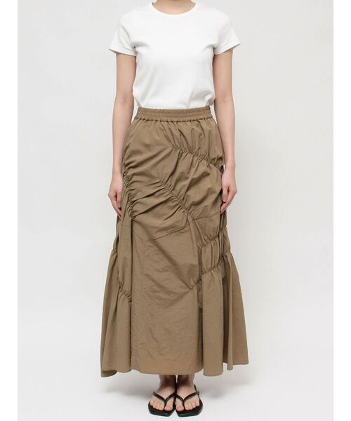 Ungrid（アングリッド）の「ランダムギャザースカート（スカート・レディース・アイボリー/チャコールグレー/ベージュ・FREE）」の10枚目の写真