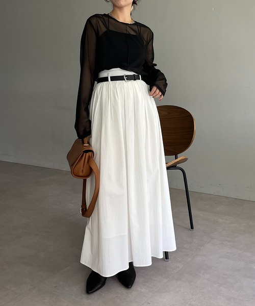 CAPRICIEUX LE'MAGE（カプリシューレマージュ）の「シアーロンT（Tシャツ/カットソー・レディース・ブラック/ホワイト・FREE）」の19枚目の写真