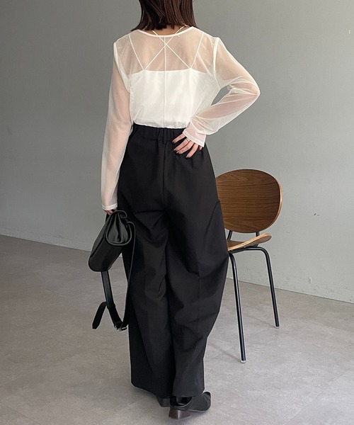 CAPRICIEUX LE'MAGE（カプリシューレマージュ）の「シアーロンT（Tシャツ/カットソー・レディース・ブラック/ホワイト・FREE）」の15枚目の写真