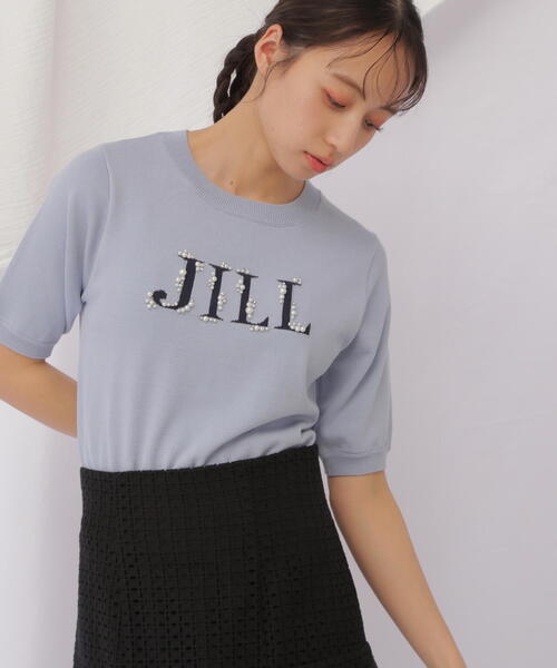 JILL by JILL STUART(ジルバイジルスチュアート)の「◇半袖ロゴジャガードビジューニット(ニット/セーター・レディース・ホワイト系その他/ピンク/ブルー/ブラック・FREE)」の8枚目の写真
