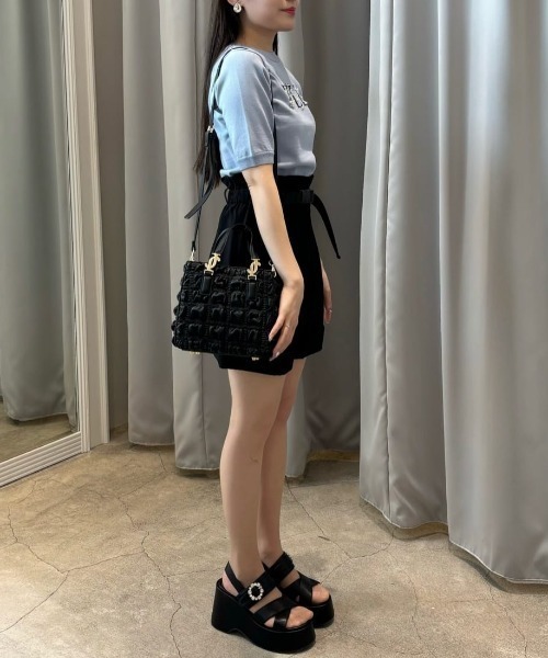 JILL by JILL STUART(ジルバイジルスチュアート)の「◇半袖ロゴジャガードビジューニット(ニット/セーター・レディース・ホワイト系その他/ピンク/ブルー/ブラック・FREE)」の6枚目の写真