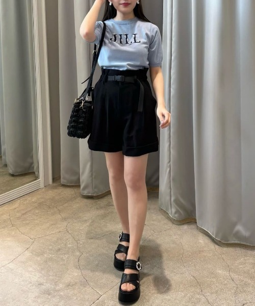 JILL by JILL STUART(ジルバイジルスチュアート)の「◇半袖ロゴジャガードビジューニット(ニット/セーター・レディース・ホワイト系その他/ピンク/ブルー/ブラック・FREE)」の5枚目の写真