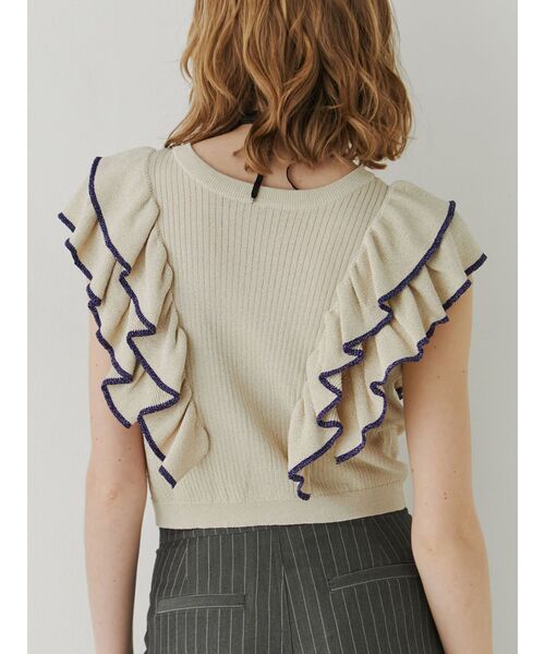 jouetie（ジュエティ）の「ZIPフリルラメニット（ニット/セーター・レディース・ブラック/レッド/ピンク/アイボリー・MEDIUM）」の12枚目の写真