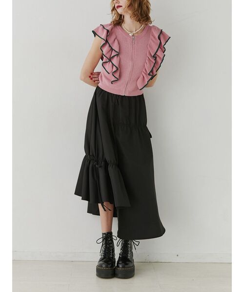 jouetie（ジュエティ）の「ZIPフリルラメニット（ニット/セーター・レディース・ブラック/レッド/ピンク/アイボリー・MEDIUM）」の20枚目の写真