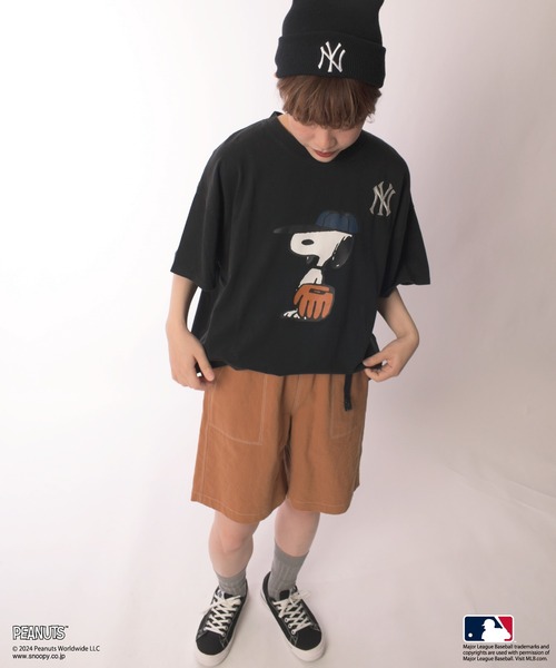DOUBLE NAME(ダブルネーム)の「【再入荷】MLB×PEANUTSコラボ BIGTEE/ドジャース・ヤンキース・アスレチックス/ユニセックス(Tシャツ/カットソー・レディース・ブラック/ブルー/グリーン・FREE)」の16枚目の写真